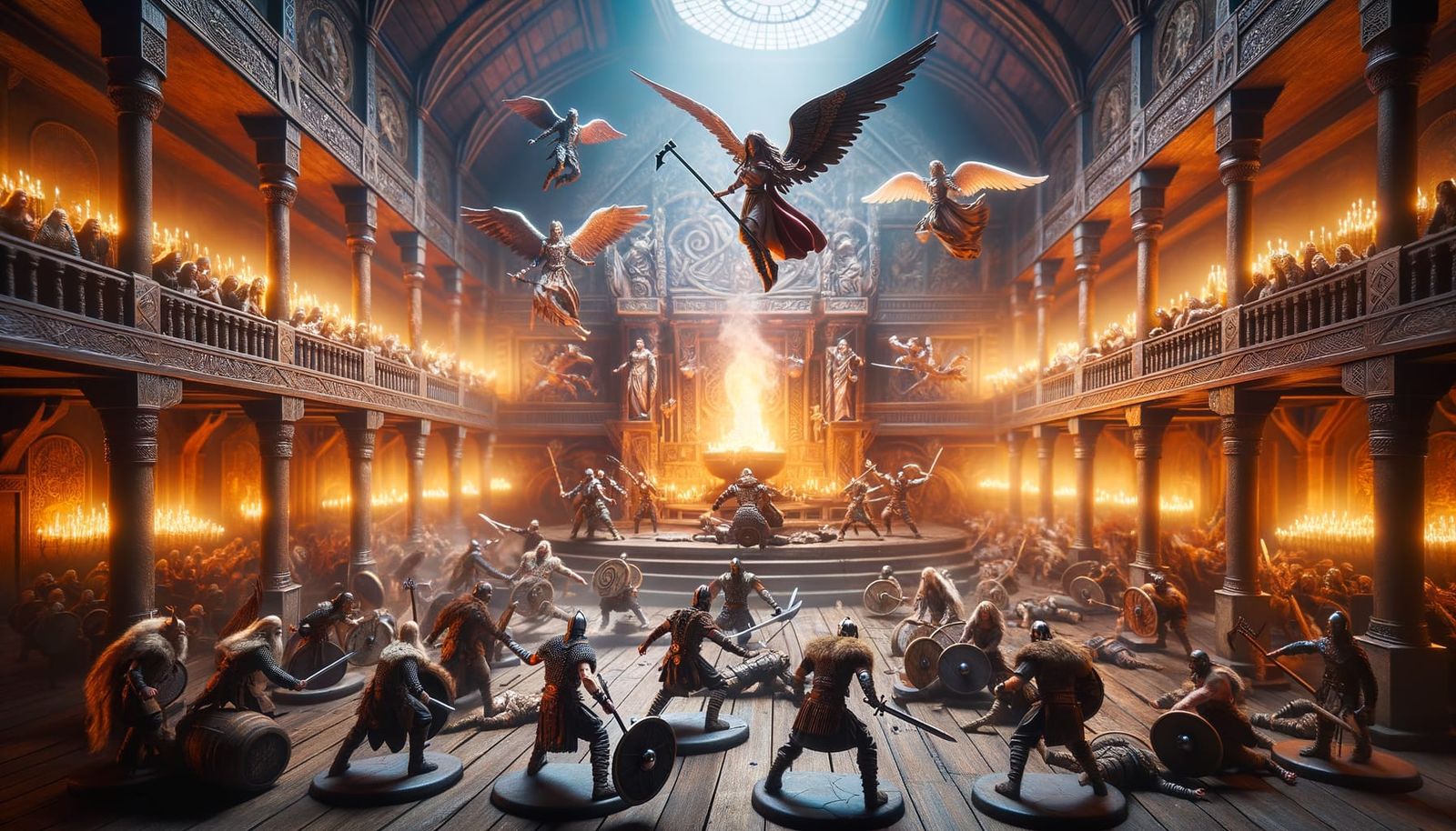 Valhalla Beer Hall Battle: Epic Cinematic Norse Scene