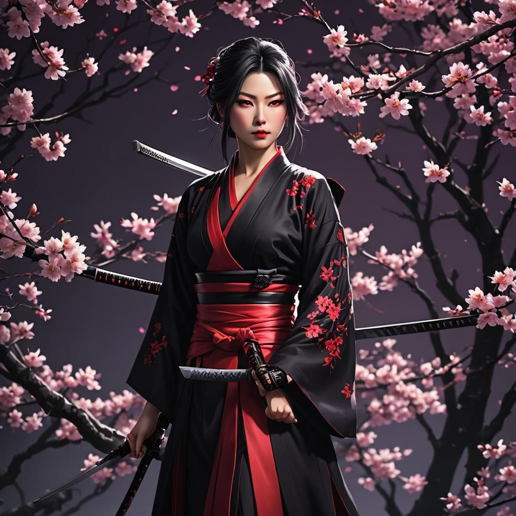 Katana Zero Lady in Red Dress by Cherry Tree