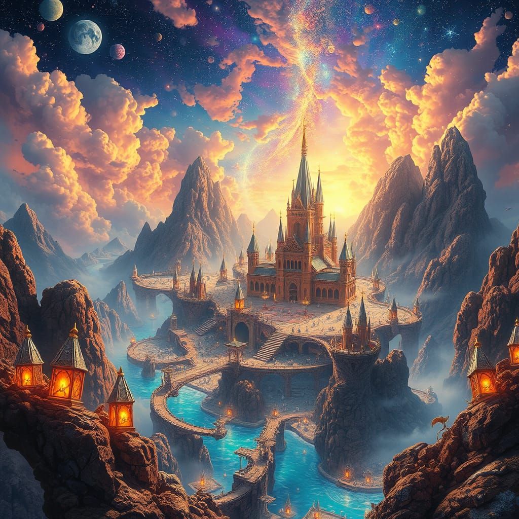 Magical Fantasy World Emerging from Storybook