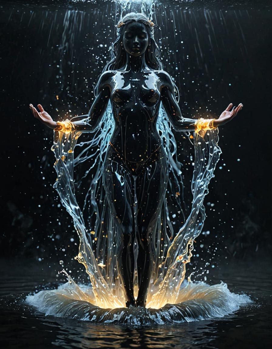 Mystical Soul Emerges from Water, Blessing Universe