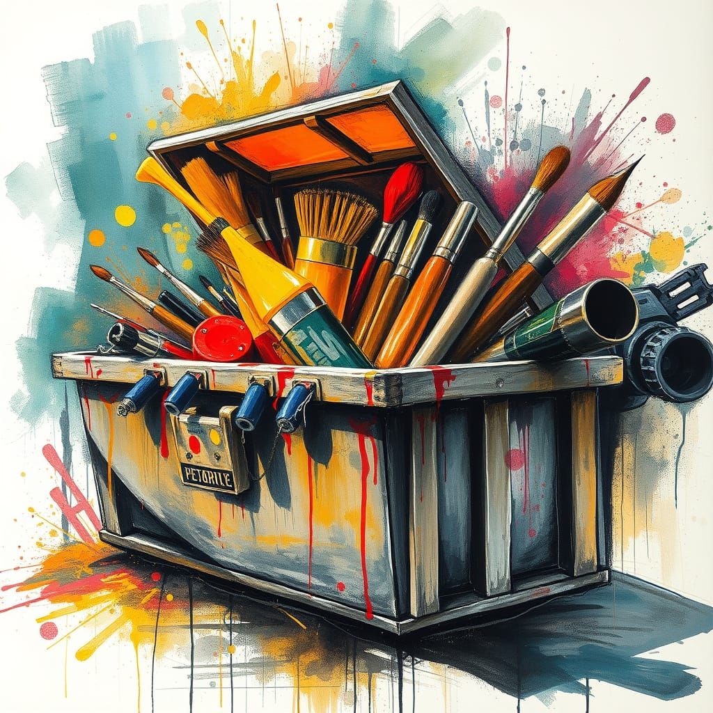 Mechanic Toolbox: Hyperdetailed Gouache and Watercolor Drawi...