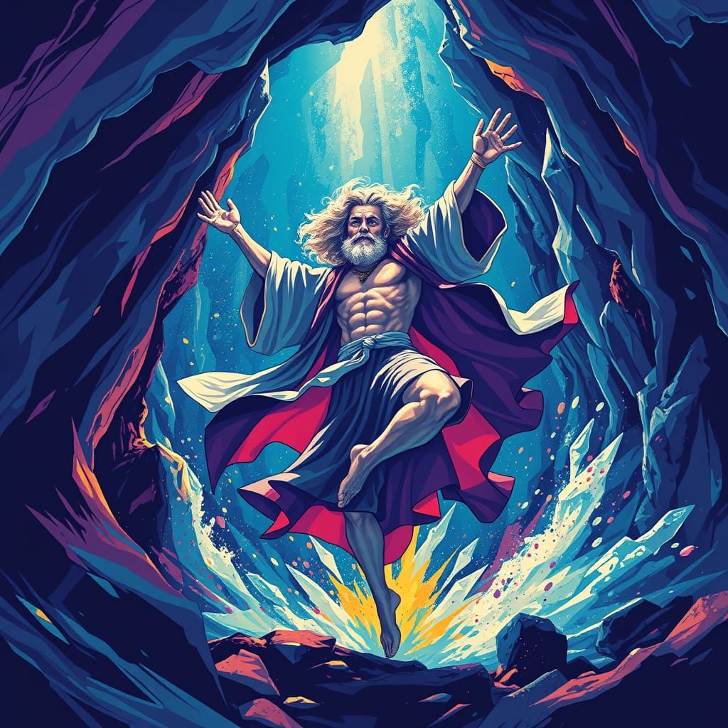 Jean de la Fontaine in Crystal Cave, Pop Art Style