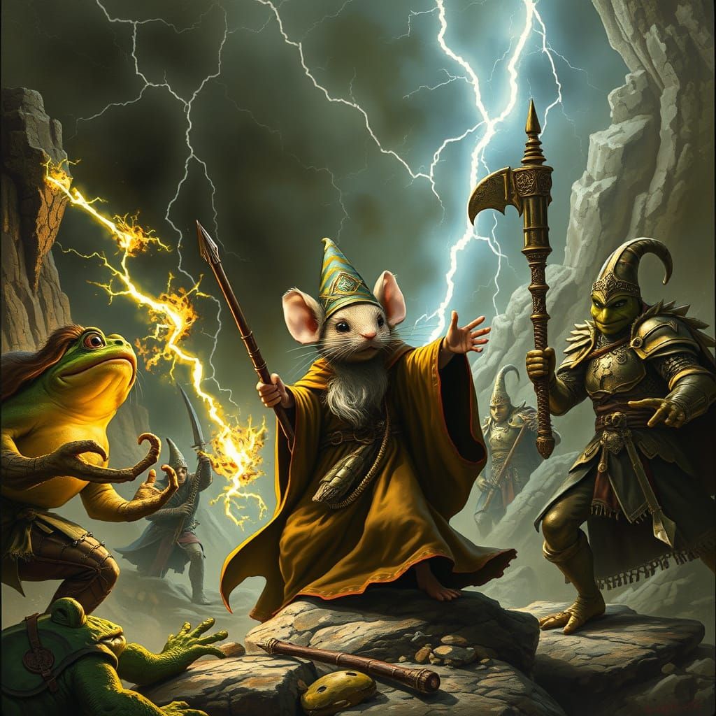 Mouse Wizard Struck by Lightning in Epic Battle