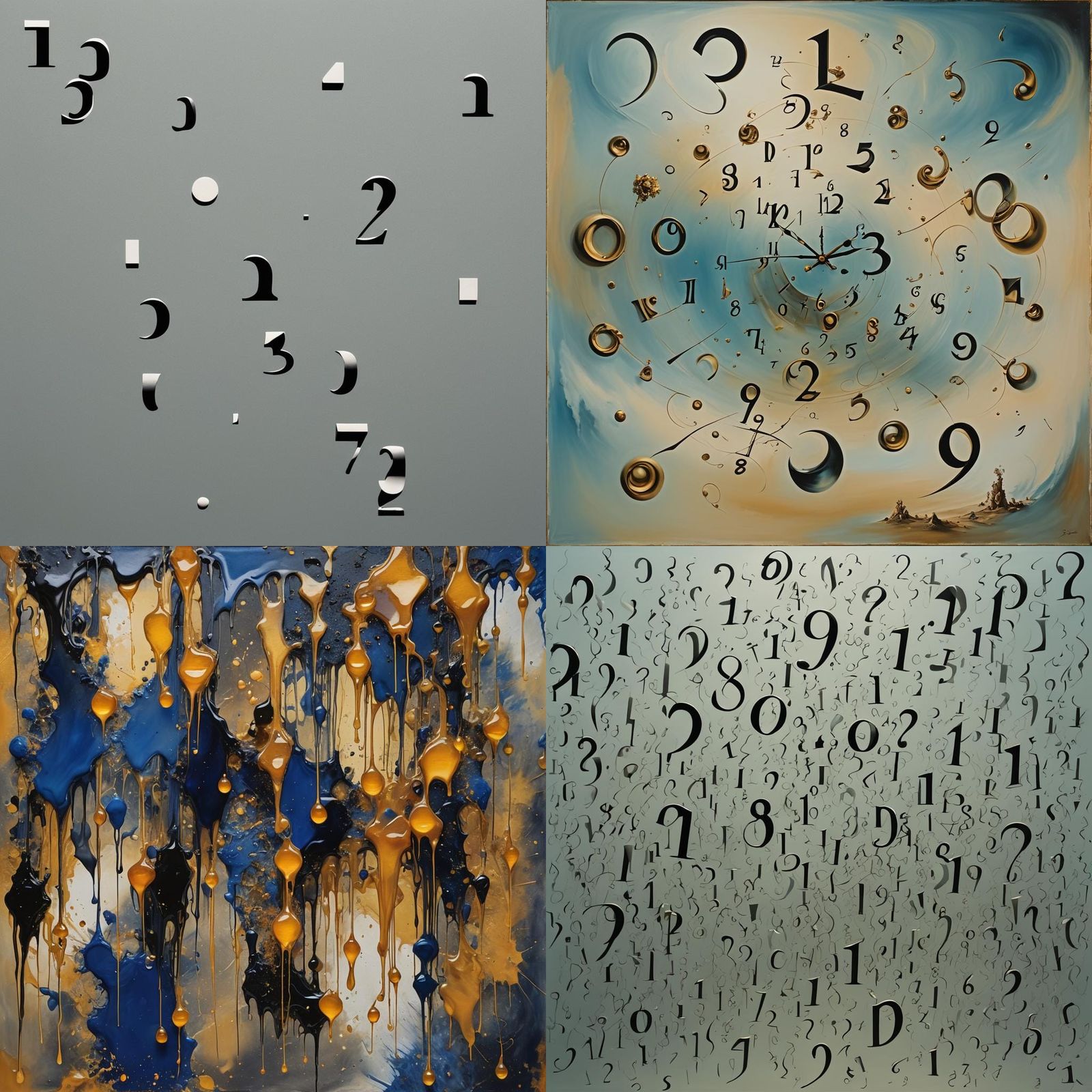 Surreal Numbers in a Dali-esque Melting Style