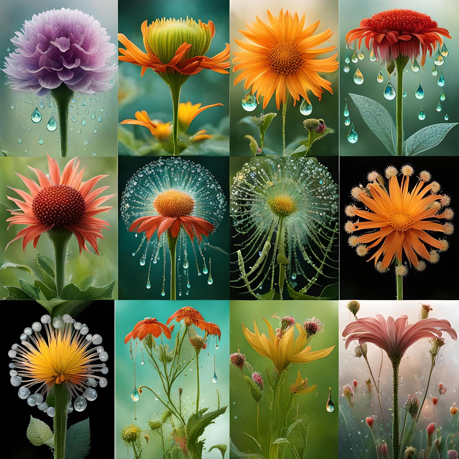 Dew Drops on Flowers