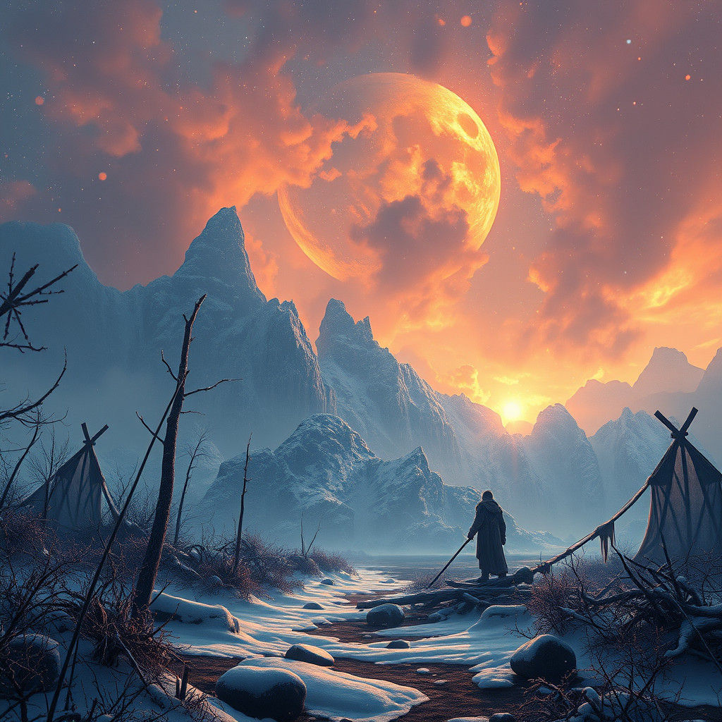 Surreal Stillness: A Fantastical Matte Painting