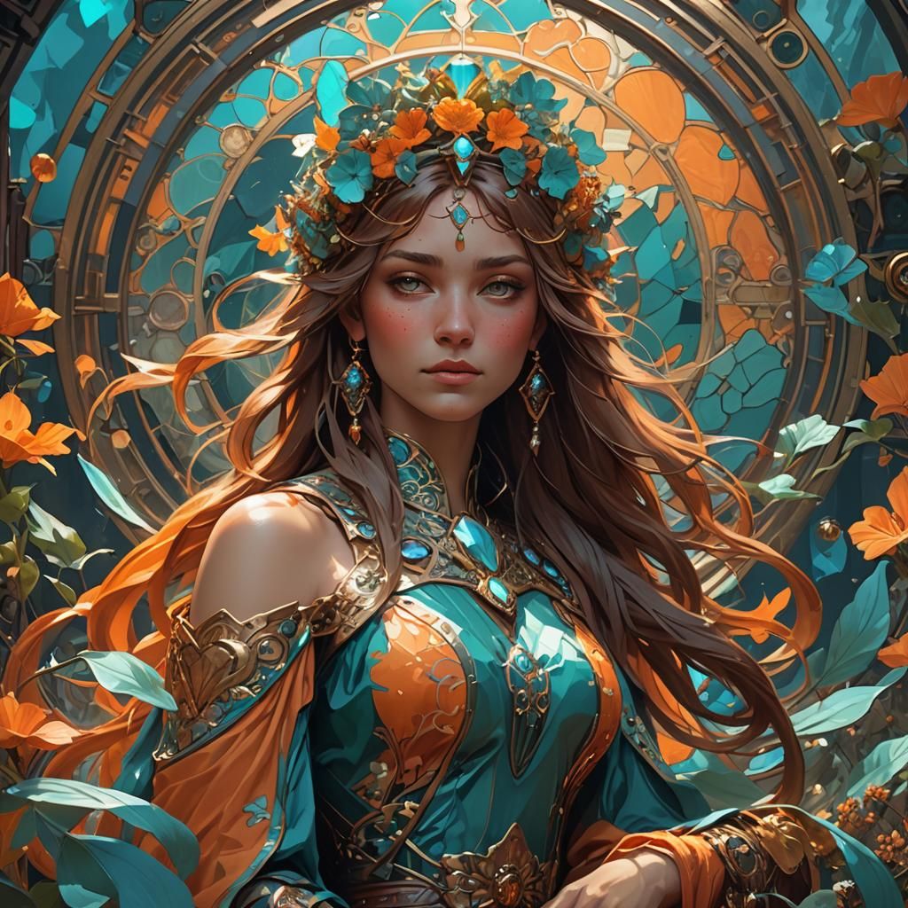 Hyperdetailed Concept Art in Orange and Teal