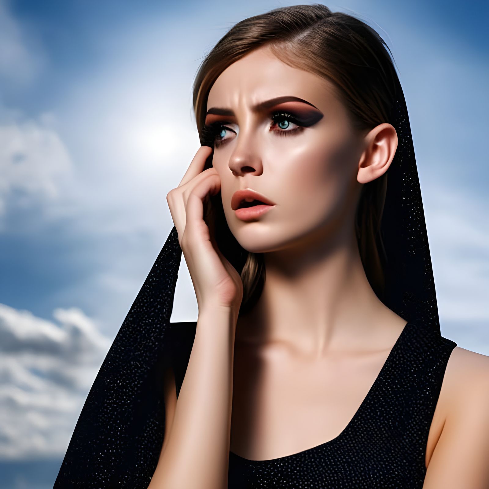 Sad Portrait of a Crying European Woman