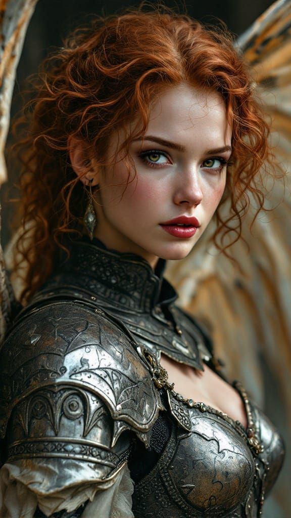 Ethereal Lady Britomart in Fantasy Armour, Wielding Fairy Wi...