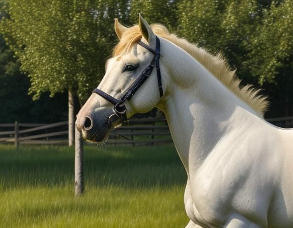 Golden Palomino Horse in Idyllic Meadow