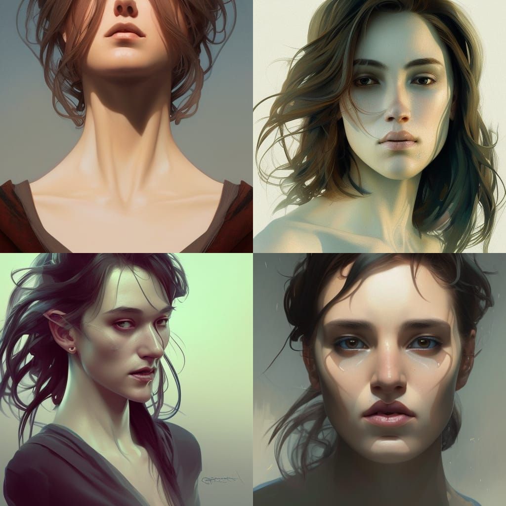 Woman with large crooked nose