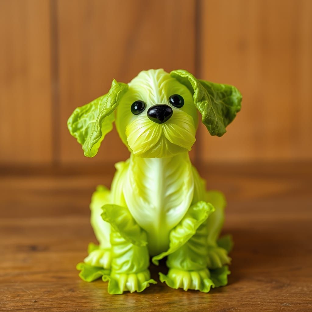 Lettuce Puppy: A Vegetable Sculpture