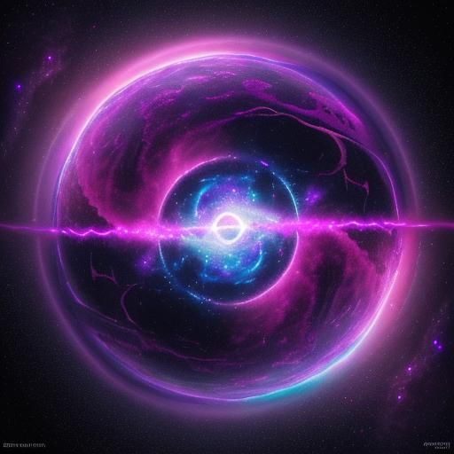 Holographic Astral Cosmic Illustration in Mixed Media