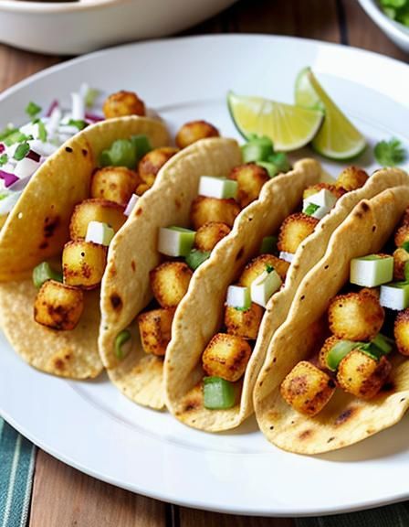 Chicken Soft Taco Filled With Tater Tots