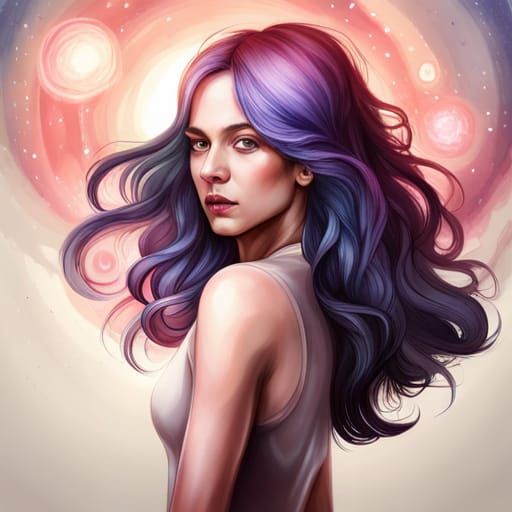 Celestial Woman in Fractal Fantasy Style