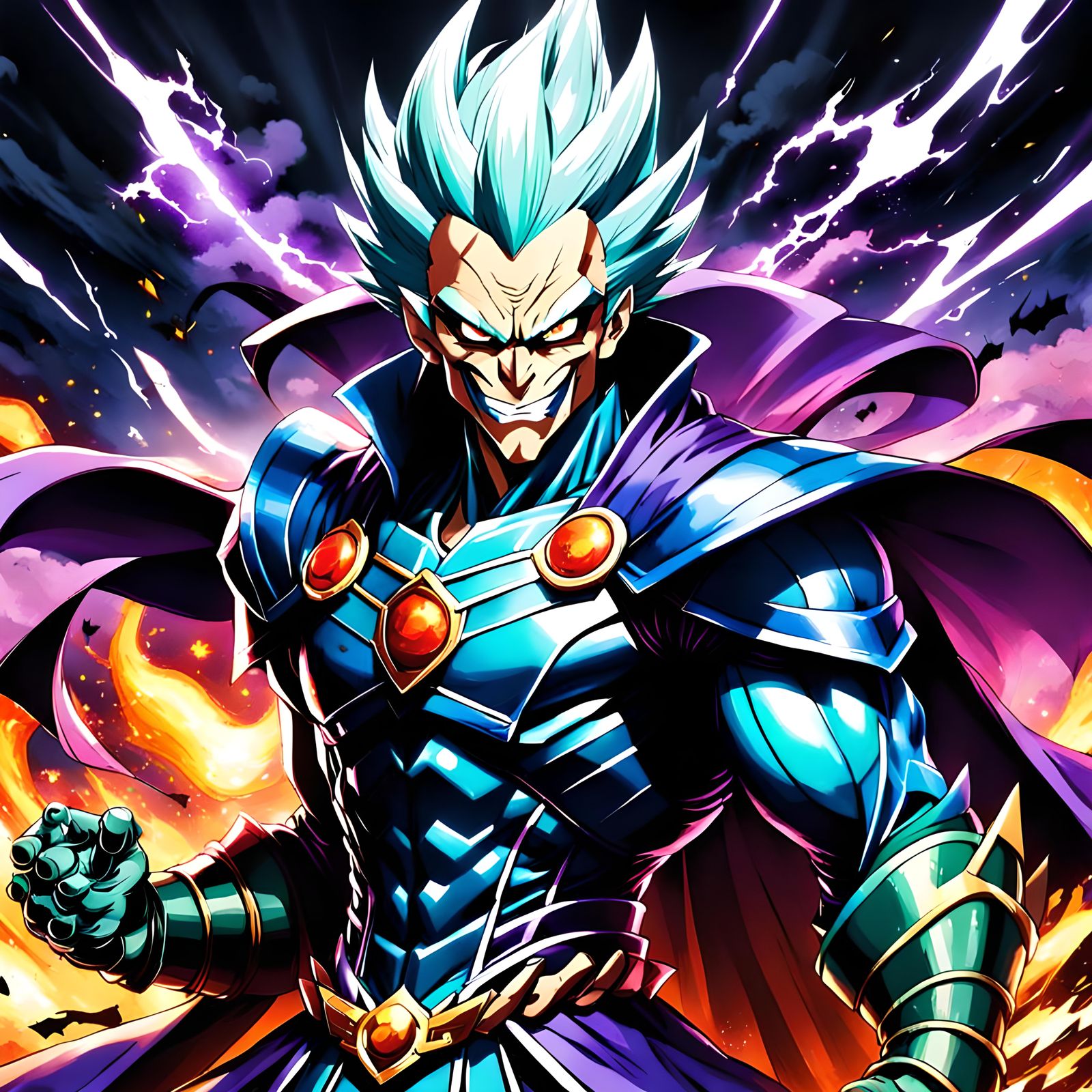 Epic Anime Villain Showdown: Digital Illustrations