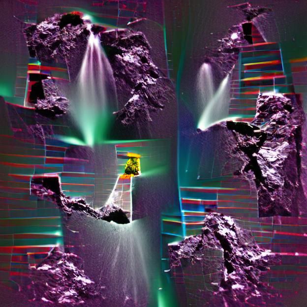 Radioactive Waterfall Flowing on a Comet in Space