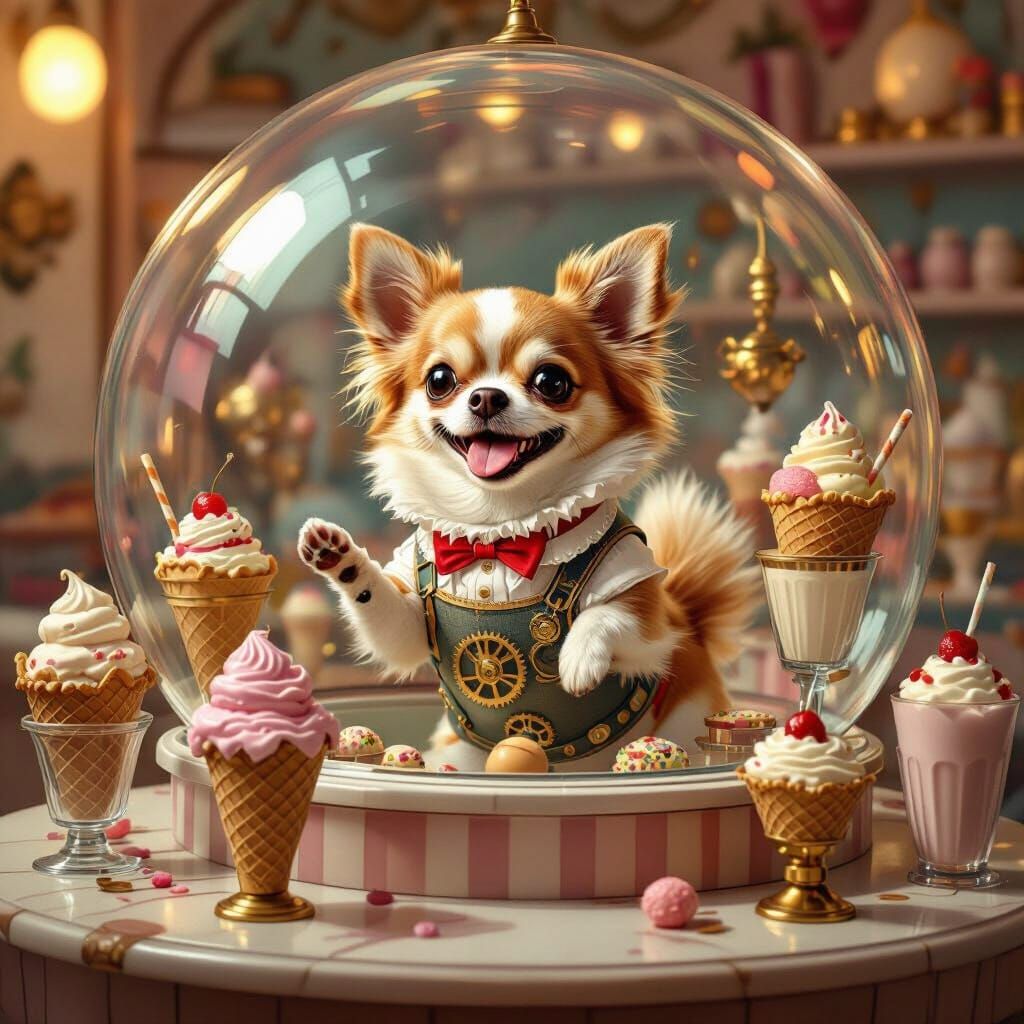 Chihuahua's Bubble Ice Cream Parlor: A Retro-Futurist Deligh...