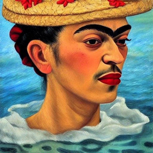 Frida Kahlo in Greece, Oil Painting