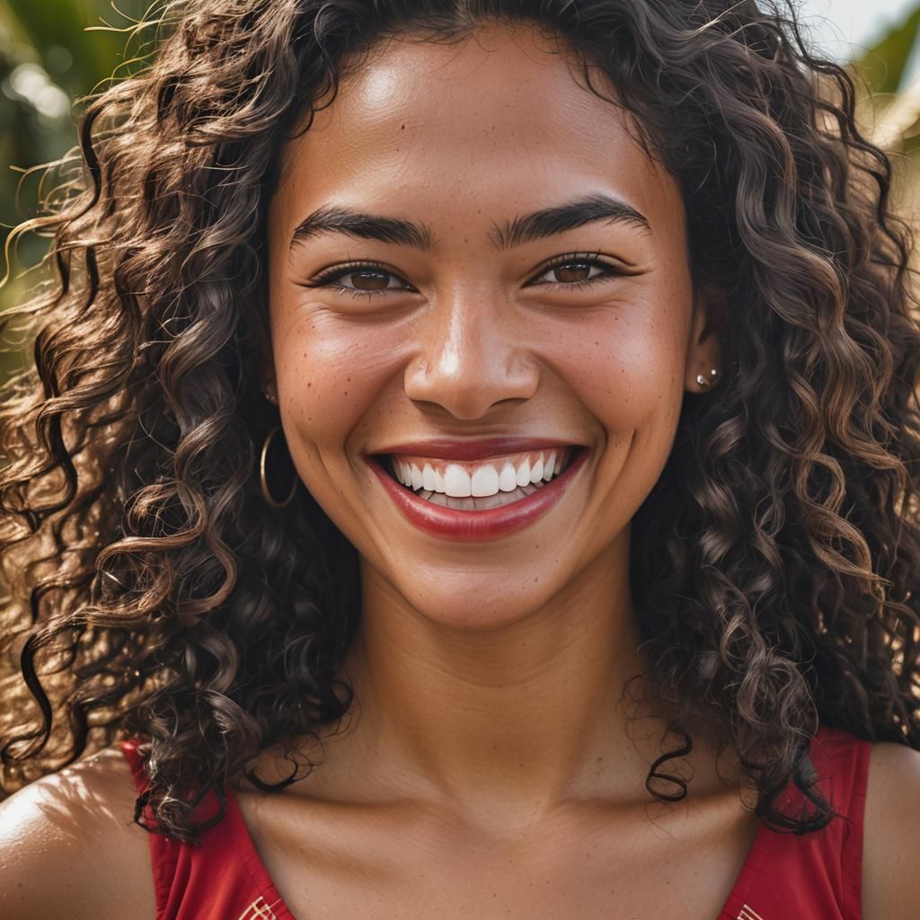 Happy Islander Girl Sailing, Professional Portrait