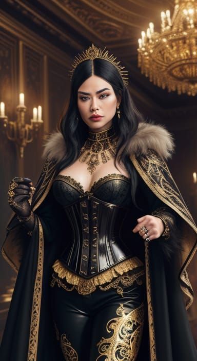 Regal Figure in Opulent Cinematic Style