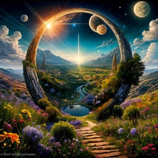 Ethereal Heaven's Gate in Dreamscape Style