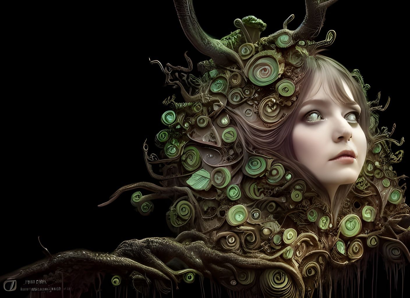 Magical Root Pixie Spirit in Fantasy Style