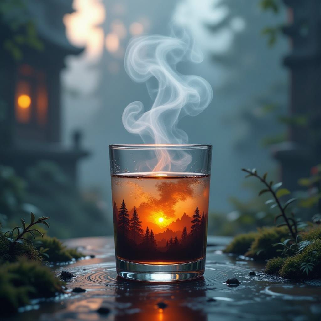 Ethereal Glass Transformation: Fantasy Concept Art