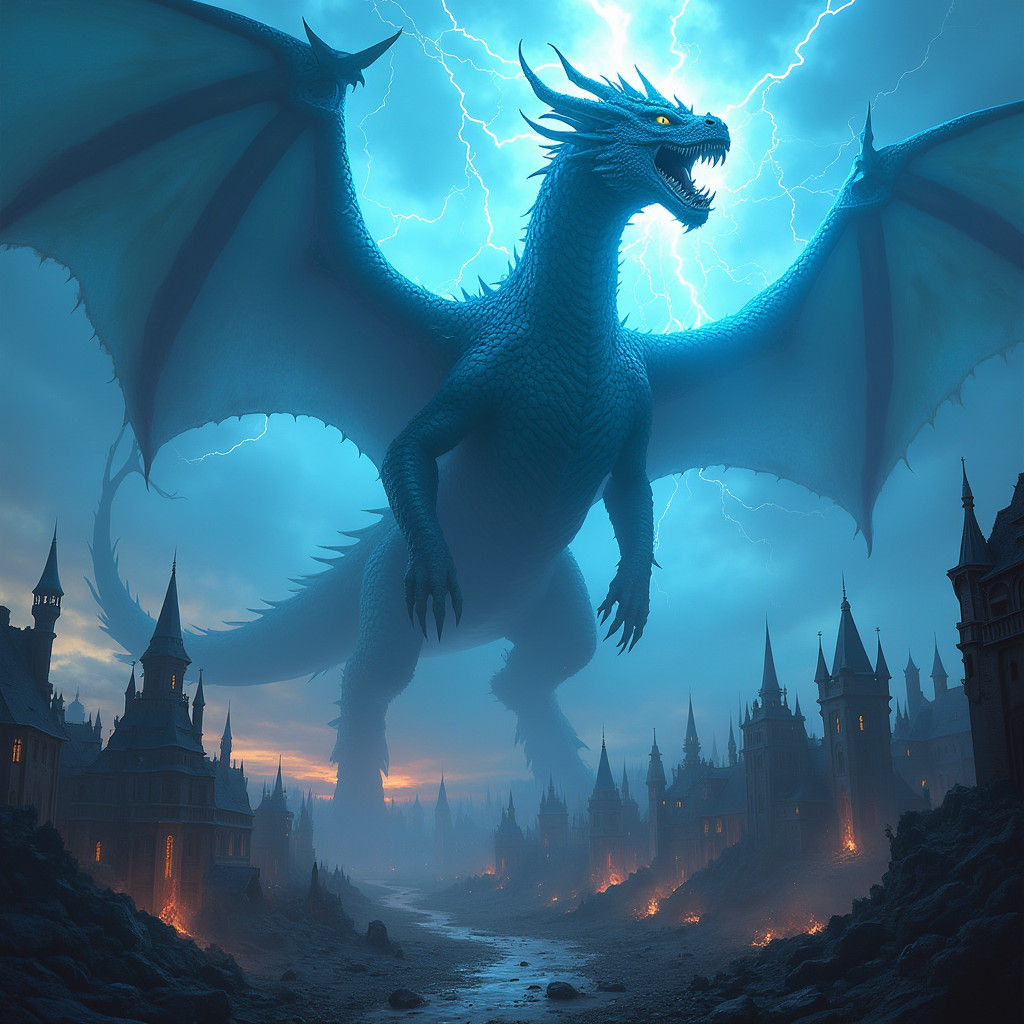 Blue Dragon's Chaotic Rampage Through Fantasy Kingdom