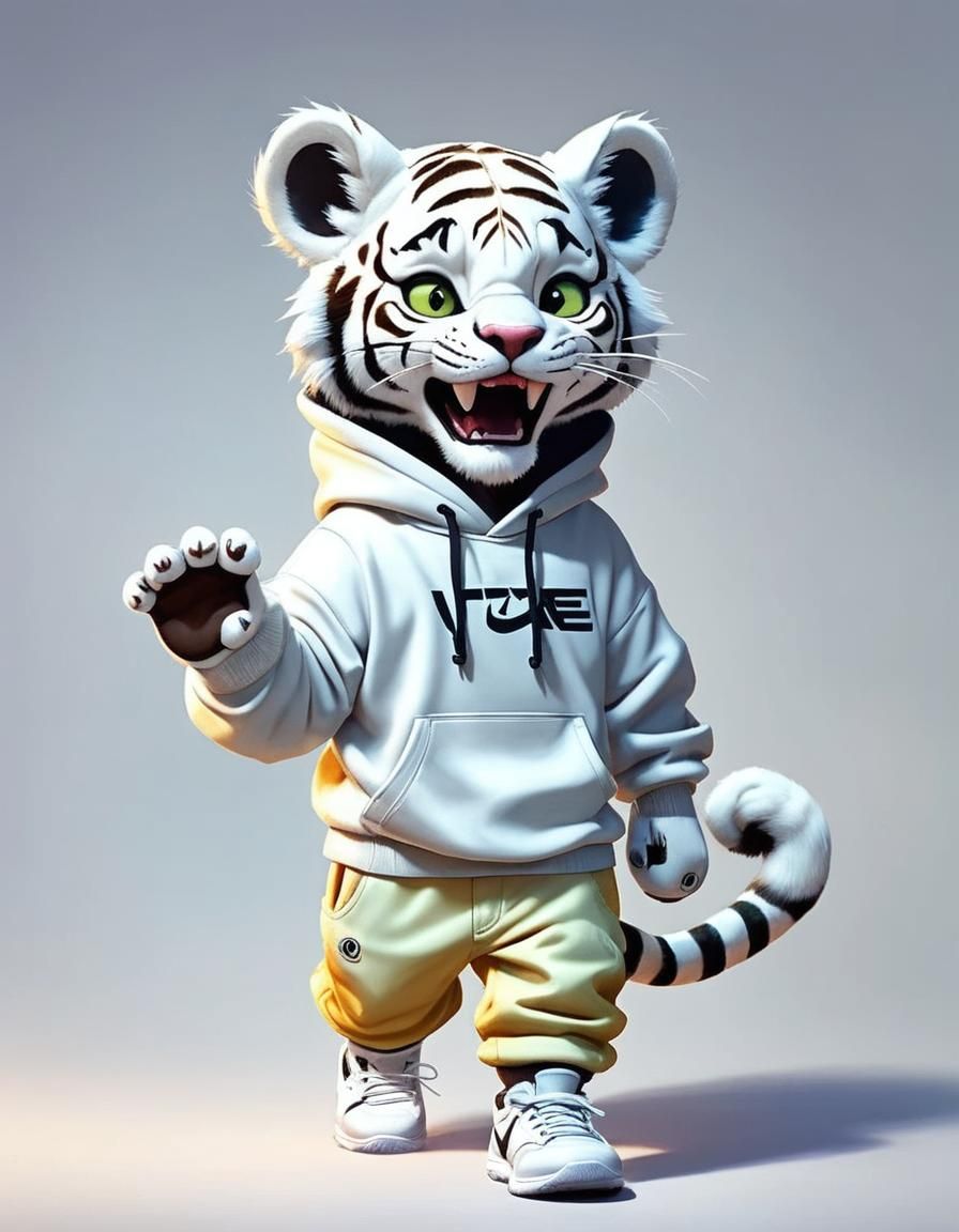Golden Cat in Hoodie: Pixar-Style 3D Digital Art