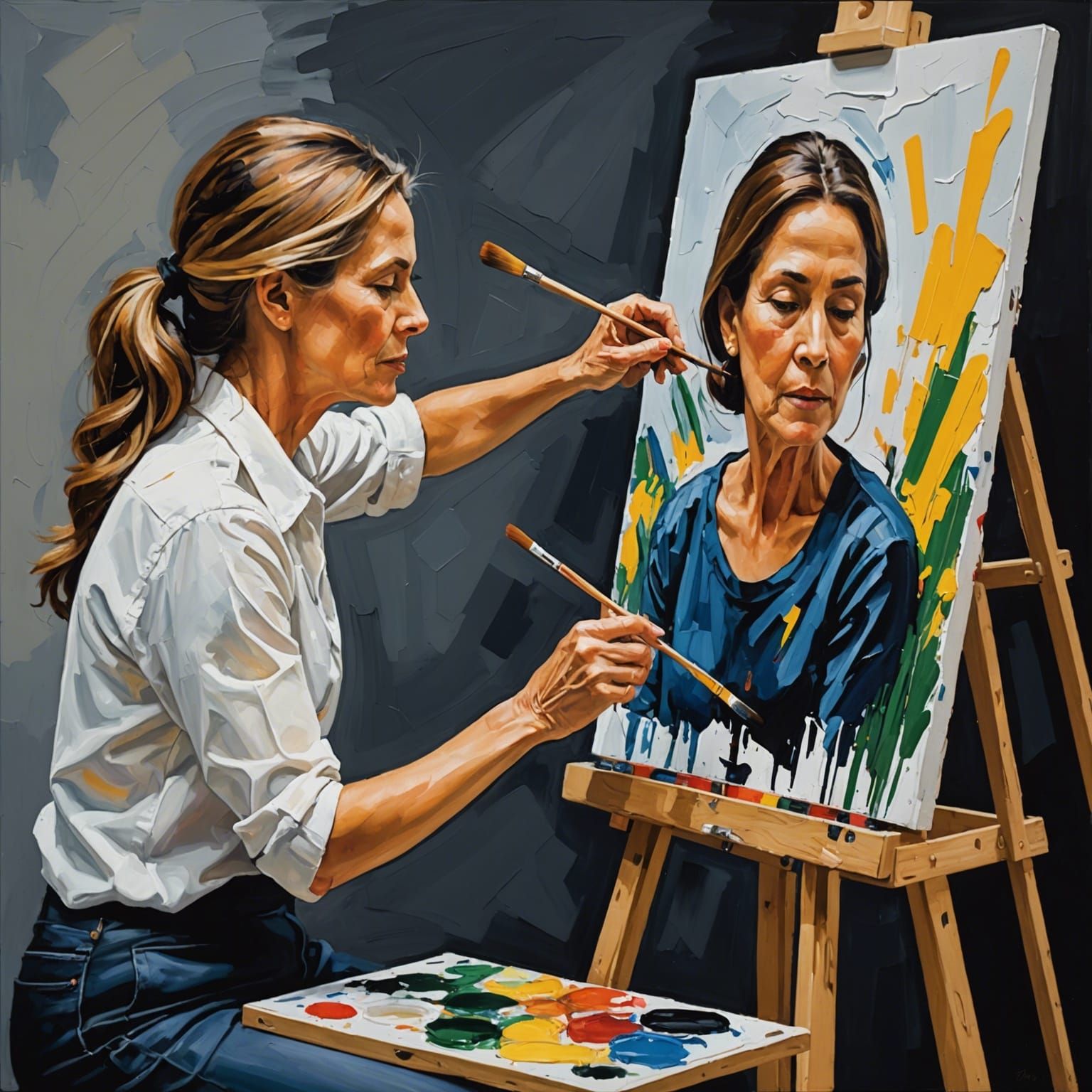 Woman's Impasto Painting Conjures Husband's Ghost