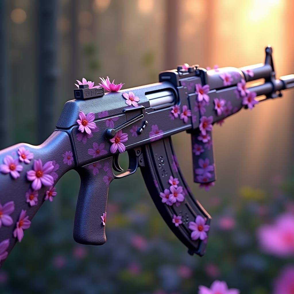 Floral AK47: Fantasy Concept Art in Unreal Engine