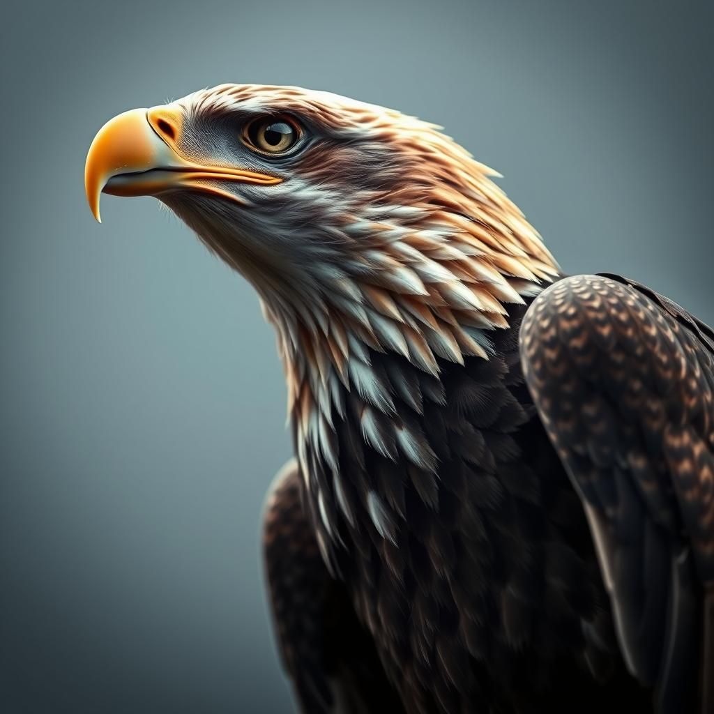 Hyperrealistic Eagle Portrait in Sharp Focus