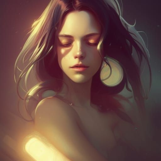 Detailed Portrait of Person Sleeping, Hyperdetailed Art