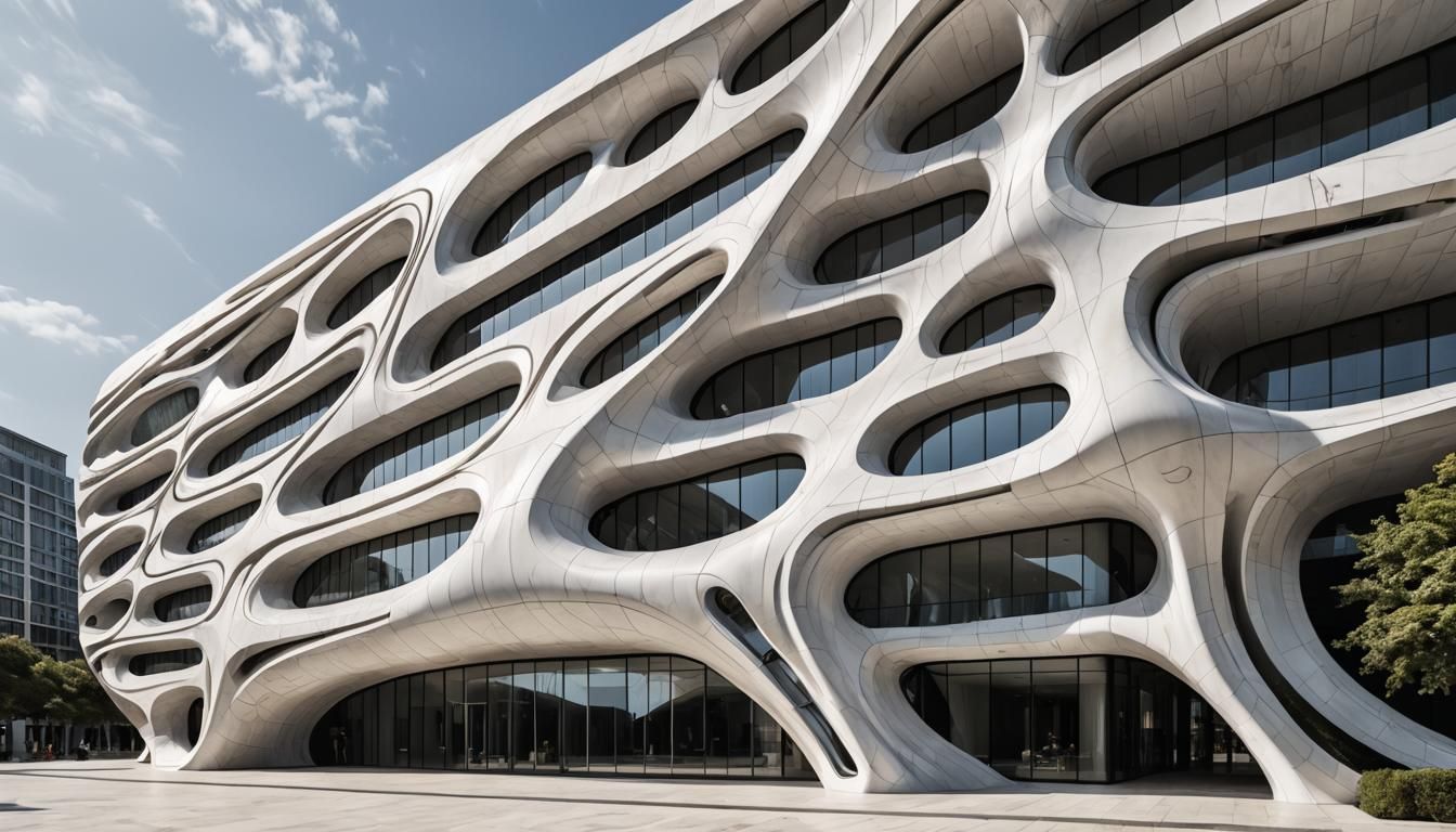 Marble Building Design Inspired by Zaha Hadid