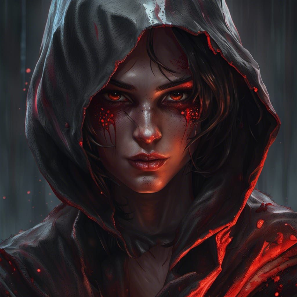 Dark Necromancer Portrait in Art Nouveau Style