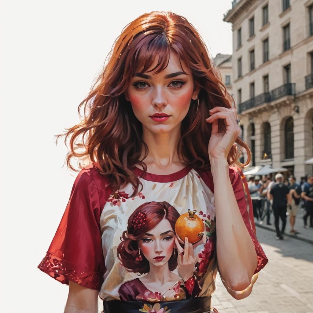 A Young Woman in a Vibrant Cocktail Dress