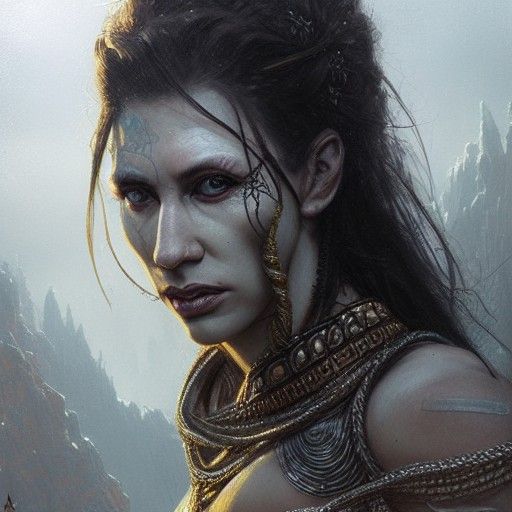 Goddess Mētztli in Hyperrealistic, Sinister Style