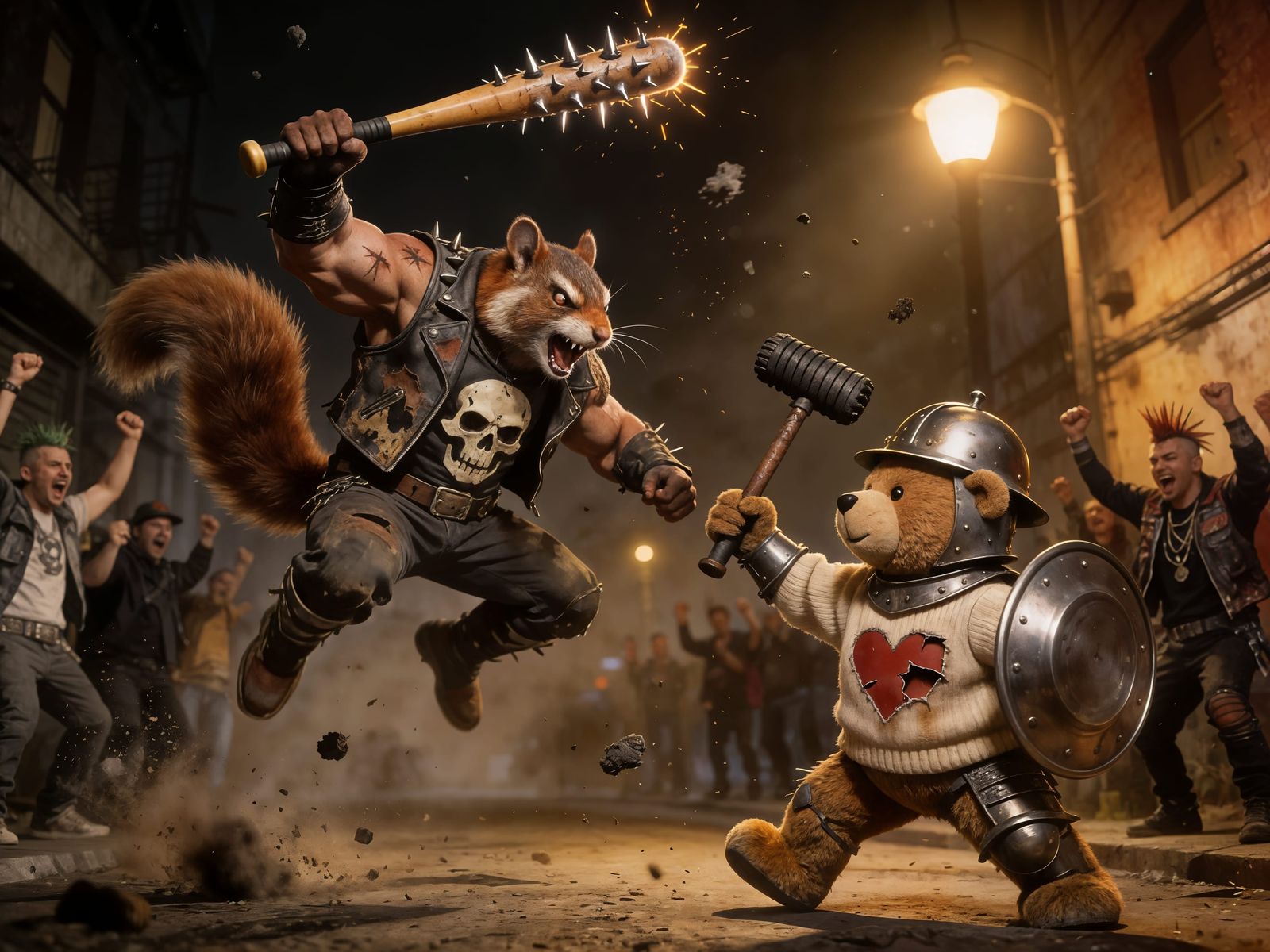 Epic Battle: Warrior Squirrel vs. Teddy Bear Knight