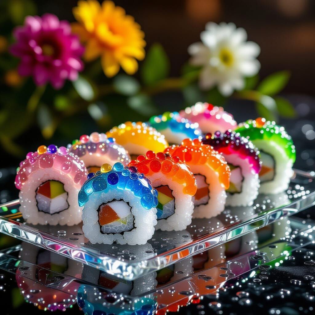 Maki Sushi Made of Murano Glass