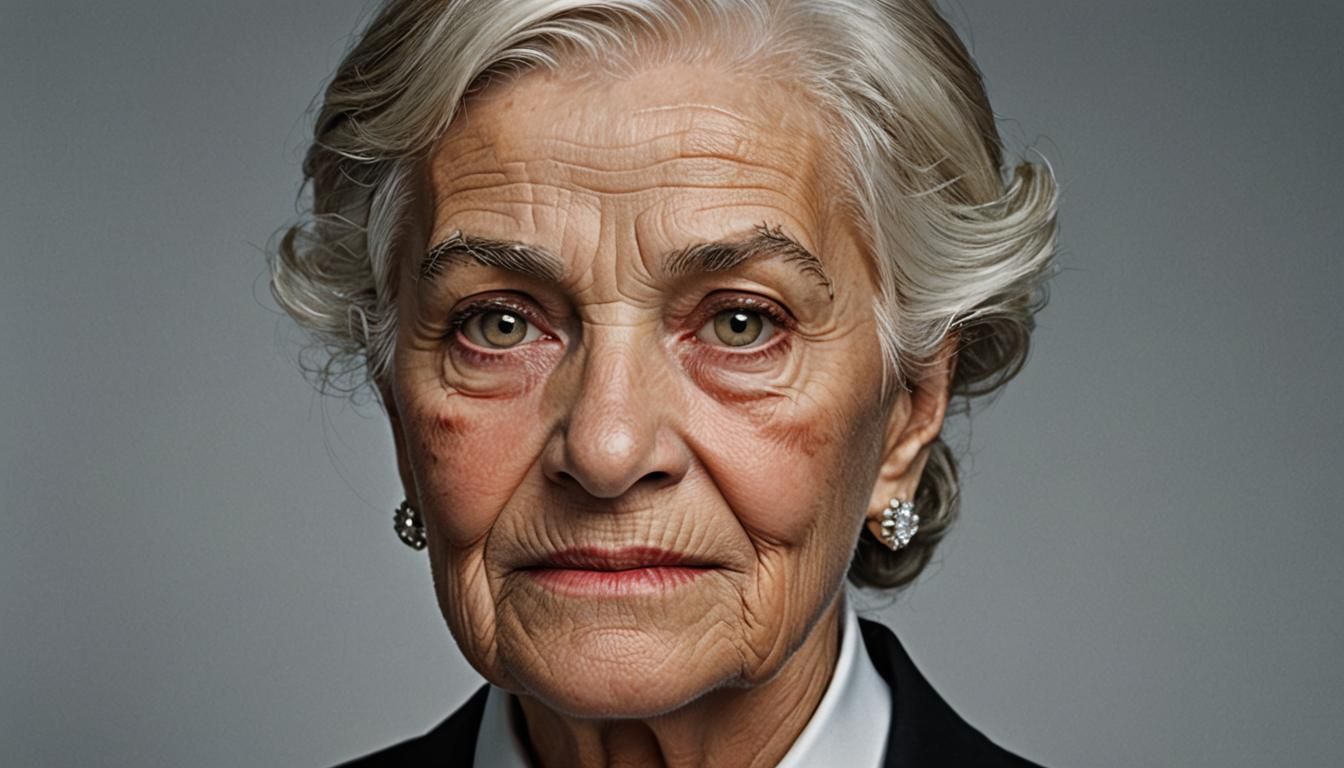 Glamorous Elderly Woman in Tuxedo: Professional Portrait