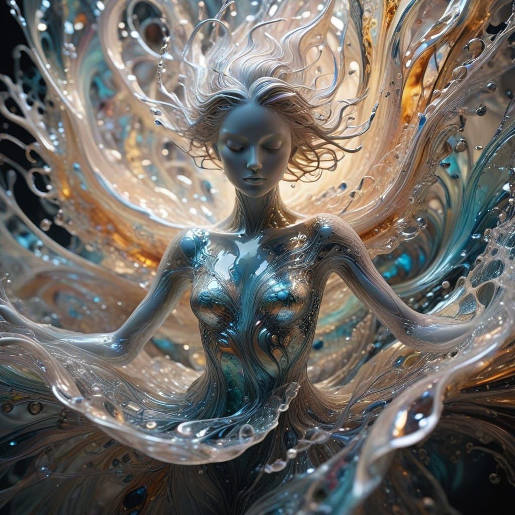 Abstract Glass Art in Dreamy, Surreal Style