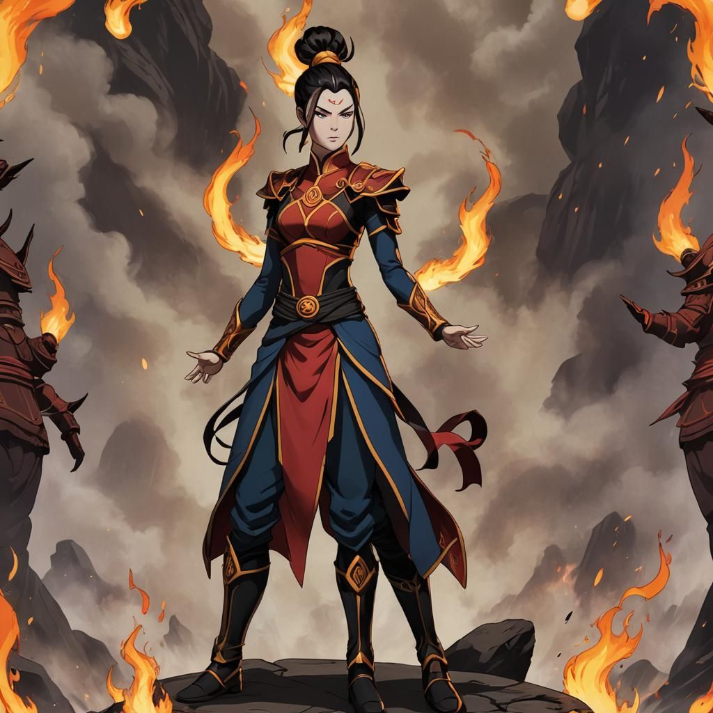 Azula, Fire Nation Princess, in Volcanic Landscape
