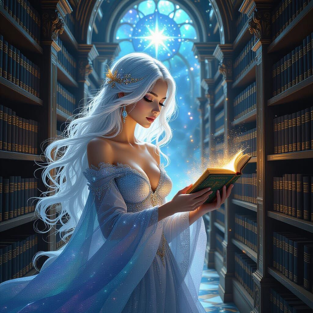 Celestial Librarian of Starlight and Cosmic Dust