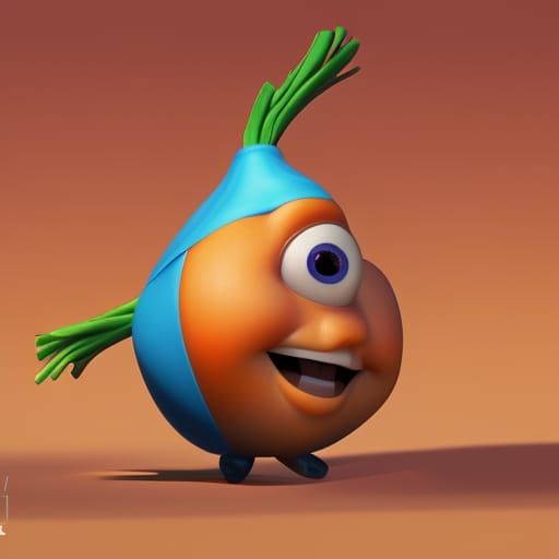 Cartoon Carrot in 3D Digital Art Style