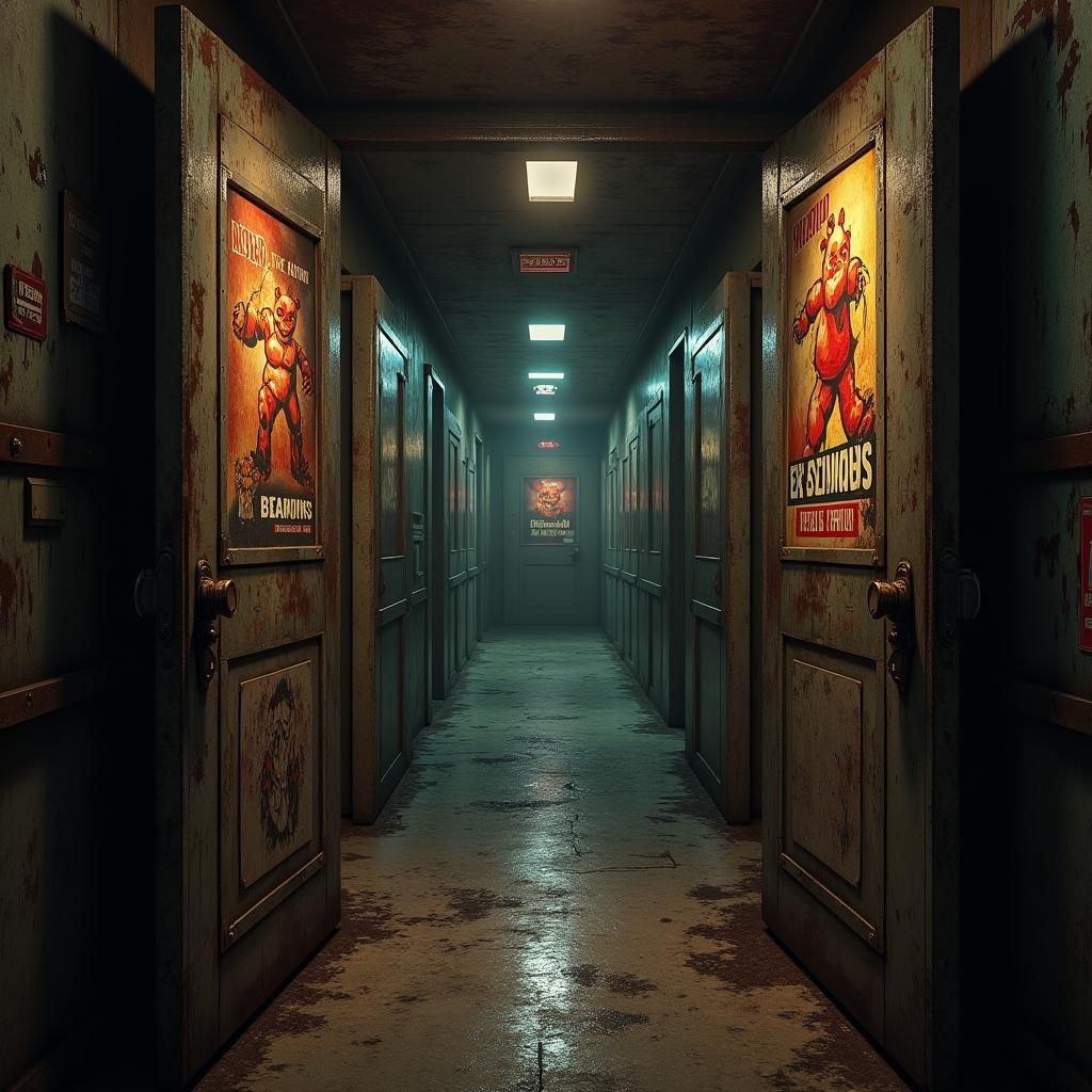 Eerie Abandoned Arcade with Animatronics in 8k Matte Paintin...