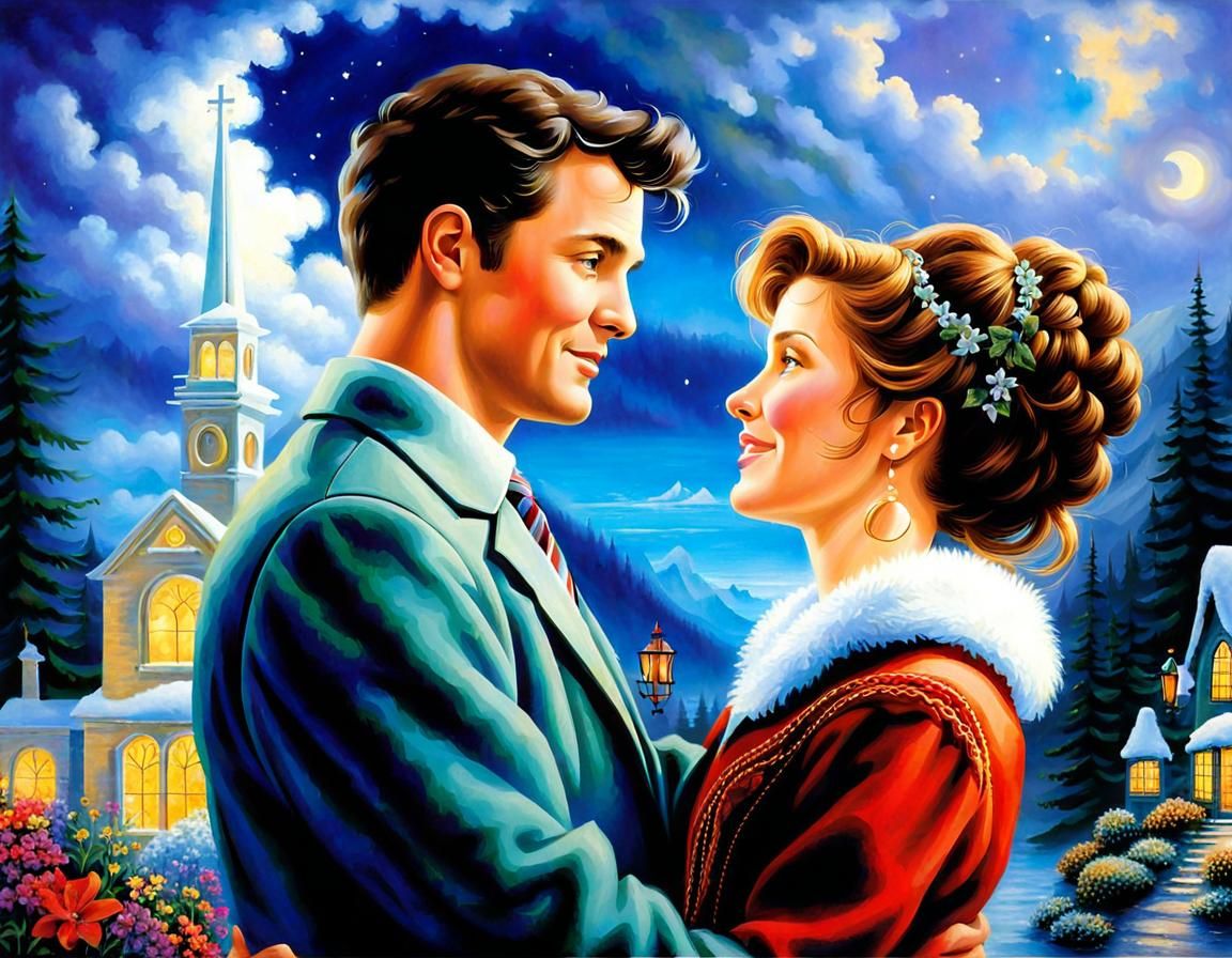 Romantic Meadow Inspired by Thomas Kinkade