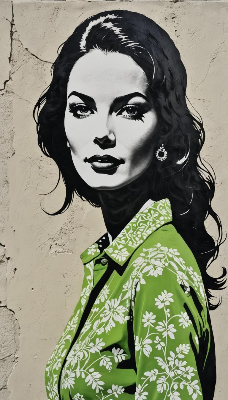 Claudine Auger Stencil Art in Los Angeles
