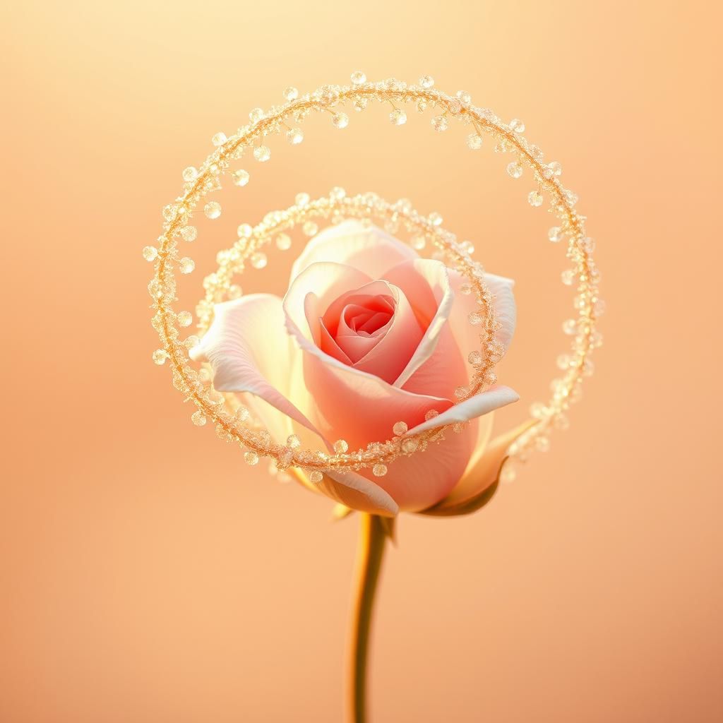 Crystal Helix Rose: Dreamlike Digital Art