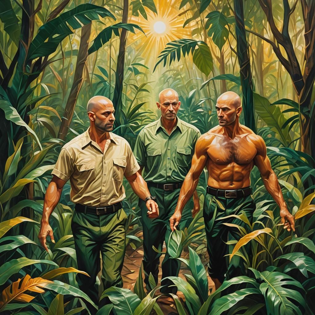 Jungle Swing: Surrealist Oil Painting in Vivid Colors